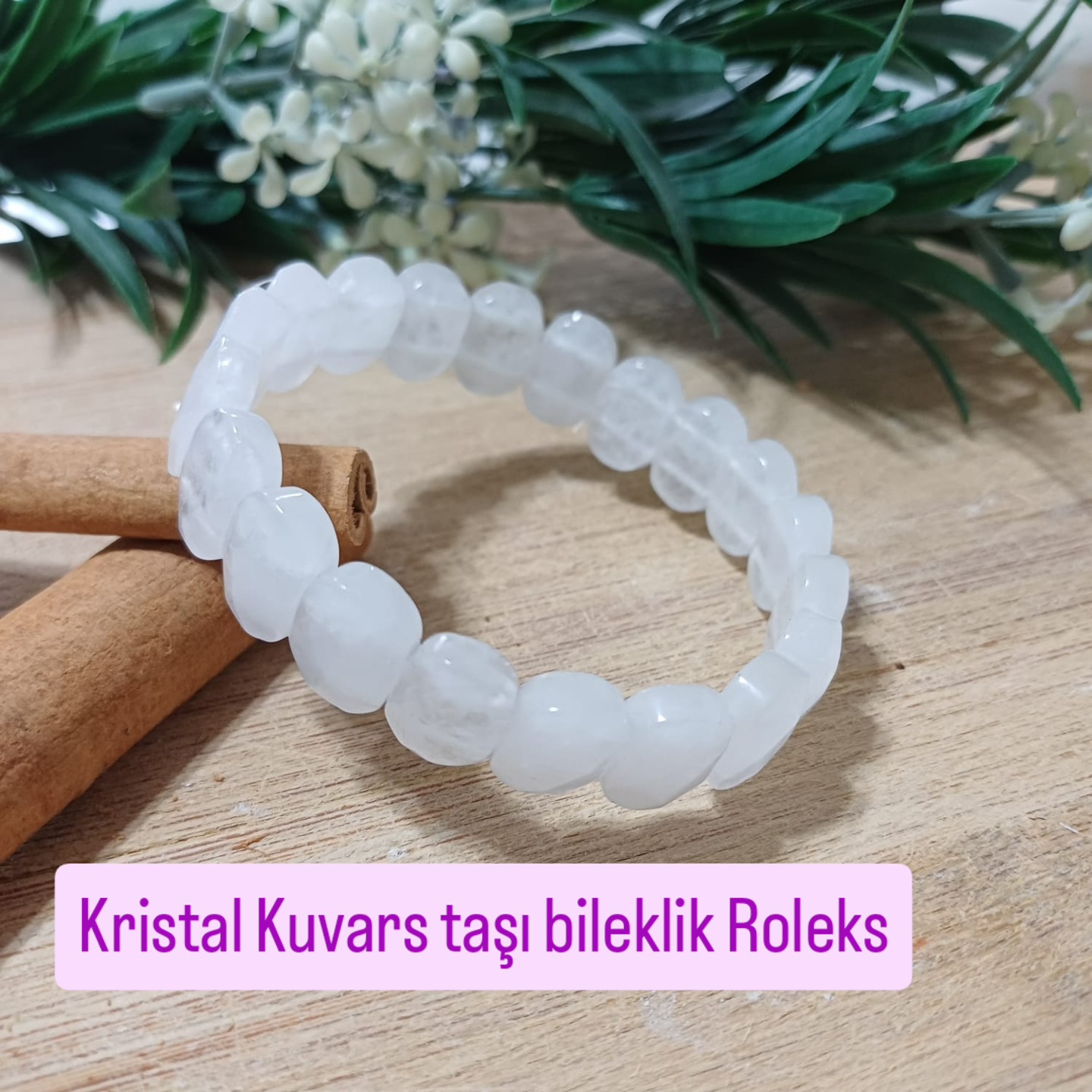 Kristal Kuvars Taşı Bileklik Roleks