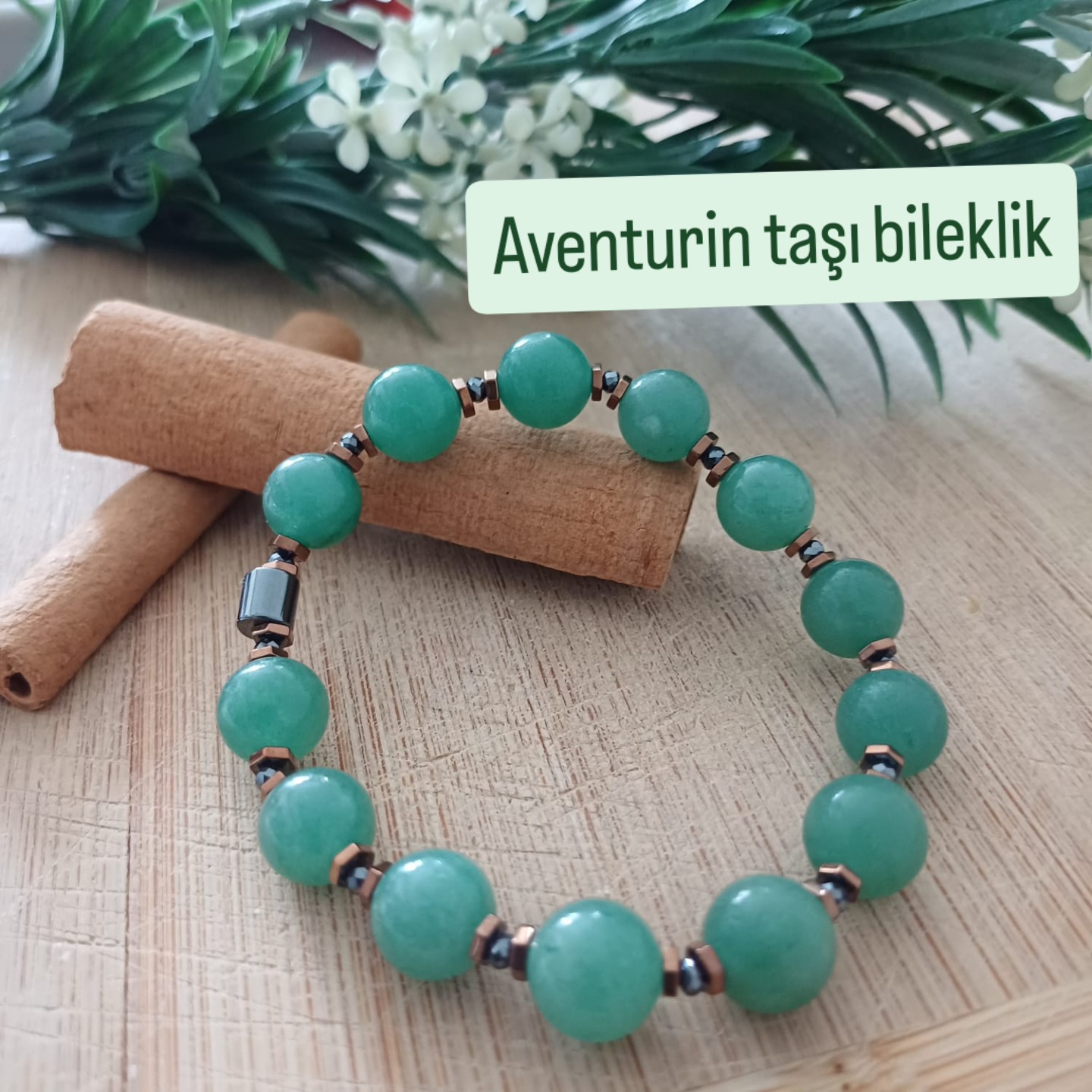 Aventurin Taşı Bileklik (Hematitli)